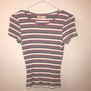 Hollister Ribbed Crop Top with Striped